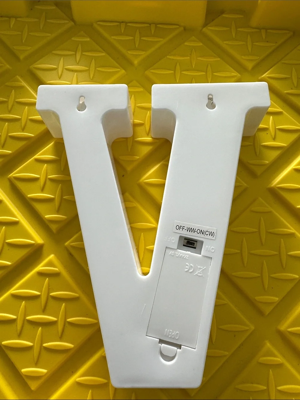 White Marquee Letter V Wall Decor